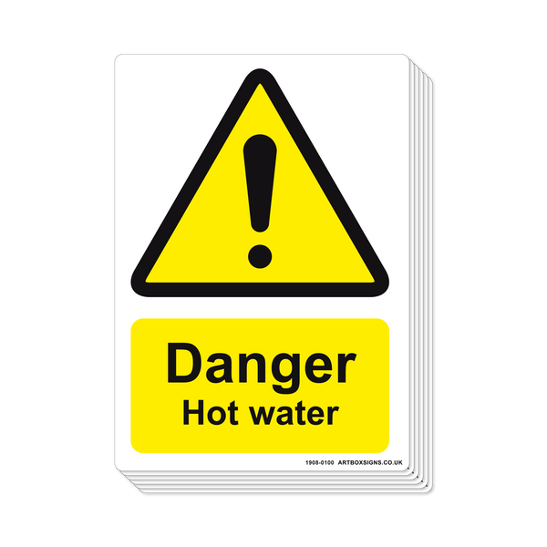 6-Pack Danger Hot Water Signs - Artbox Printers