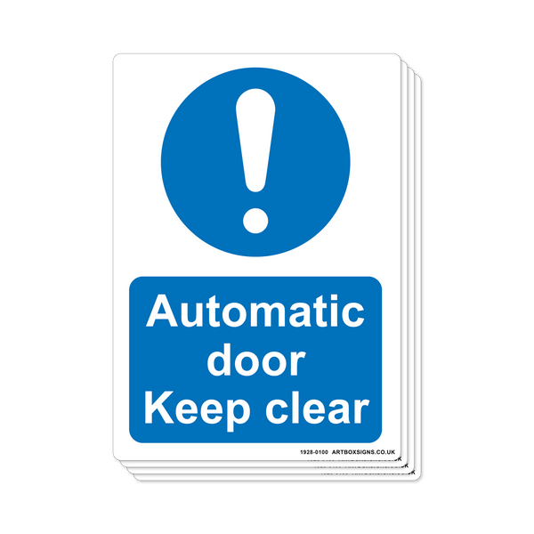 4-Pack Automatic door Keep Clear Mandatory Signs - Artbox Printers