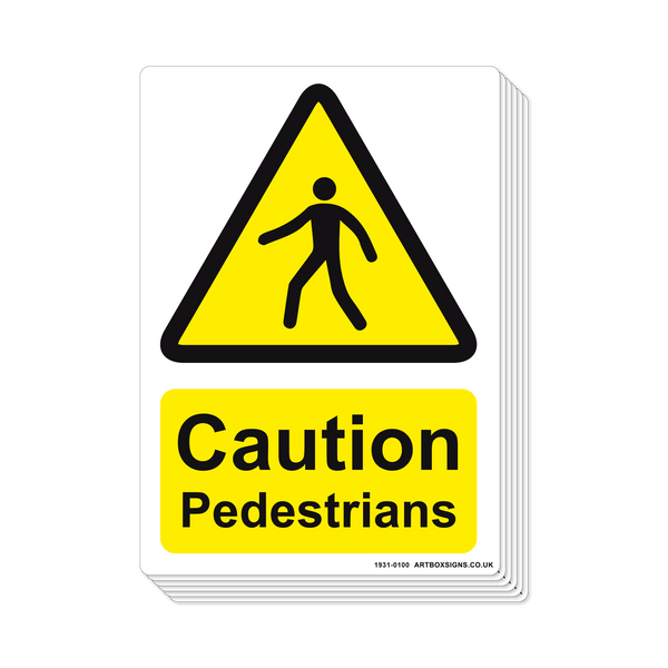 6-Pack Caution Pedestrians Crossing Sign - Artbox Printers