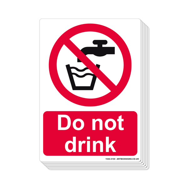 6-Pack Do not Drink Prohibition Sign - Artbox Printers