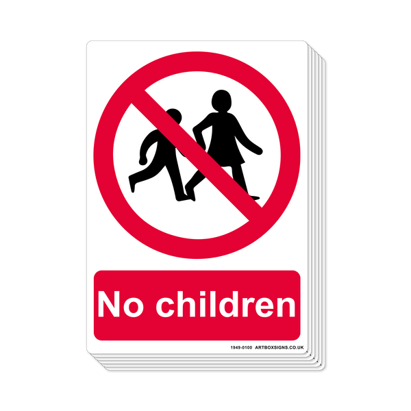 6-Pack No Children Prohibition Sign - Artbox Printers