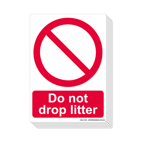 6-Pack Do Not Drop Litter Prohibition Sign - Artbox Printers