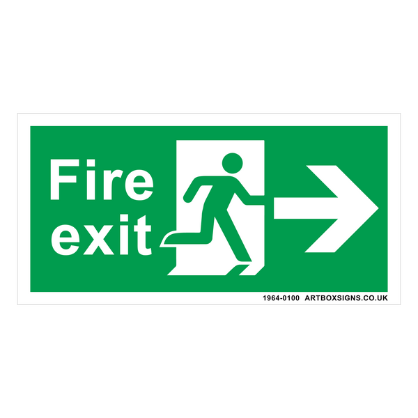 Fire Exit Running Man Right Arrow Sign - Artbox Printers