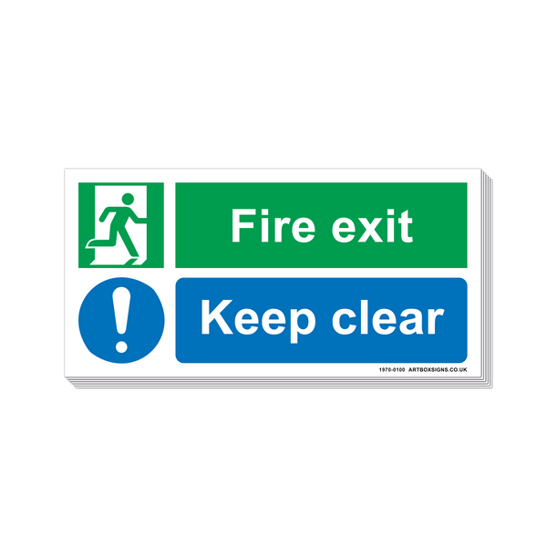 6-Pack Running Man and Keep Clear Instruction Multi Message Sign - Artbox Printers