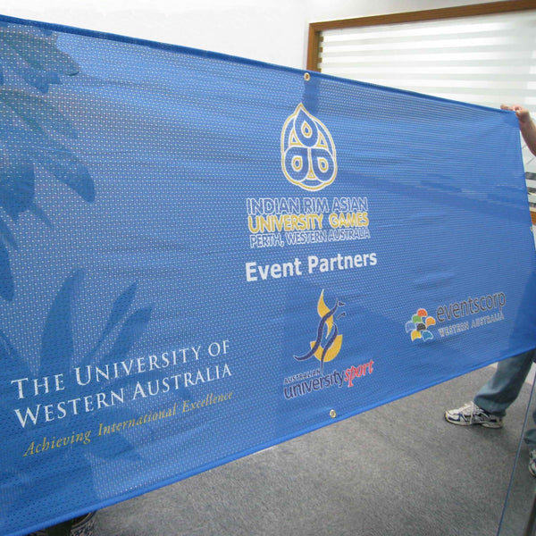 Mesh Banner Example Printed of Western Australia University