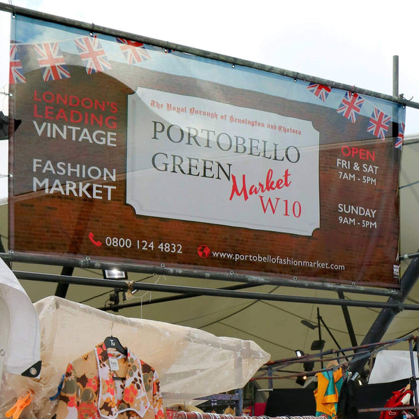 Mesh banner printed in London, Portobello Green.