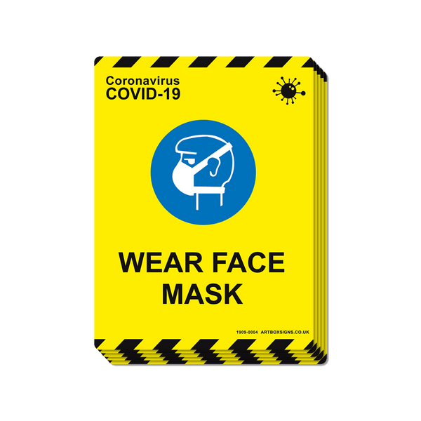 6-Pack Wear Face Mask Coronavirus Sign - Artbox Printers