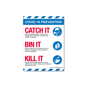 Catch It, Bin It, Kill It, Coronavirus Sign - Artbox Printers