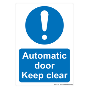 4-Pack Automatic door Keep Clear Mandatory Signs - Artbox Printers