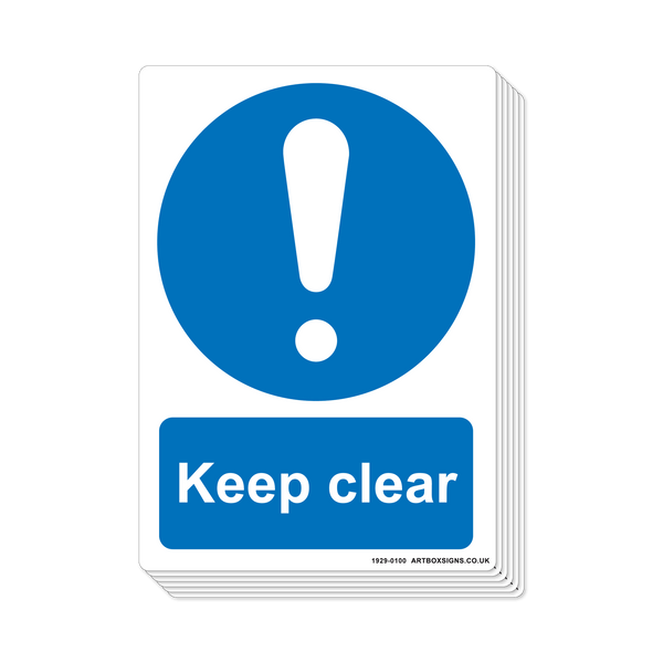6-Pack Keep Clear Mandatory Sign - Artbox Printers
