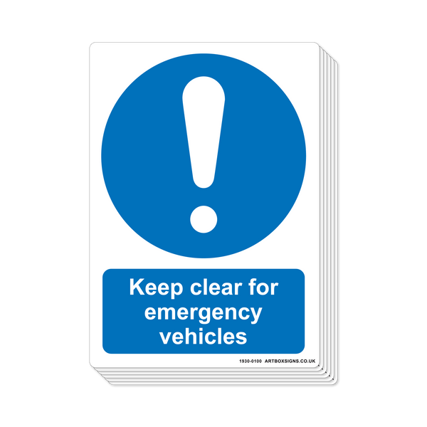 6-Pack Keep Clear for Emergency Vehicles Mandatory Sign - Artbox Printers