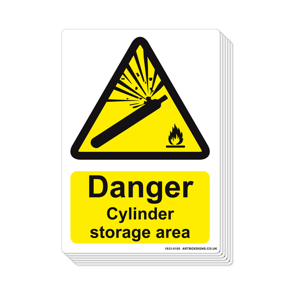 6-Pack Caution Danger Cylinder Storage Area Sign - Artbox Printers