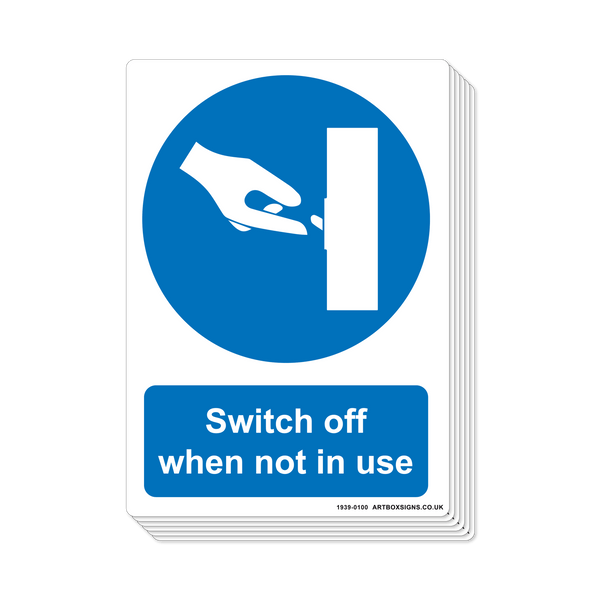 6-Pack Switch Off When Not In Use Mandatory Sign - Artbox Printers