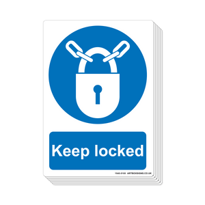 6-Pack Keep Locked Mandatory Sign - Artbox Printers
