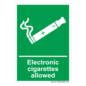 Electronic Cigarettes Allowed Sign - Artbox Printers