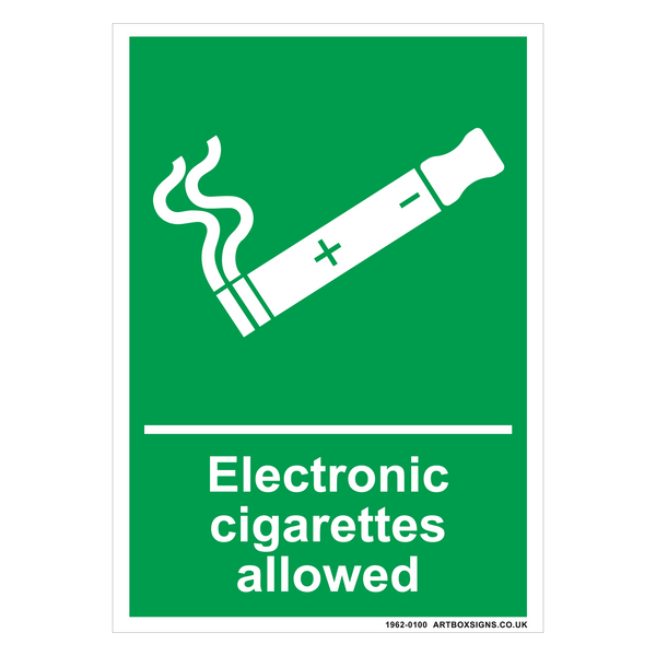 Electronic Cigarettes Allowed Sign - Artbox Printers