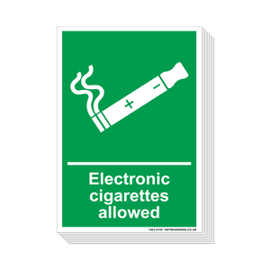 6-Pack Electronic Cigarettes Allowed Sign - Artbox Printers