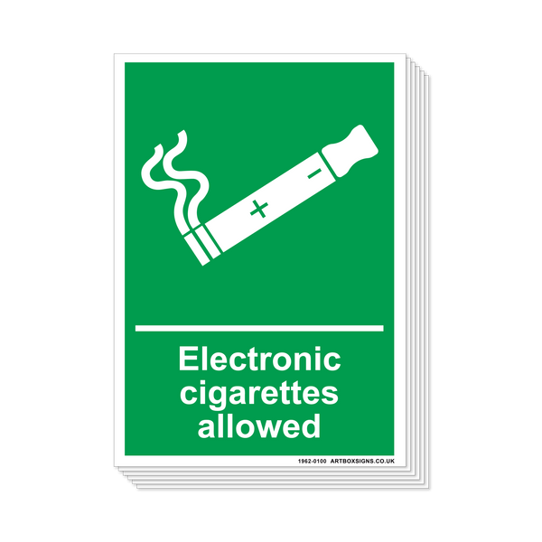 6-Pack Electronic Cigarettes Allowed Sign - Artbox Printers