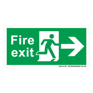 Fire Exit Running Man Right Arrow Sign - Artbox Printers