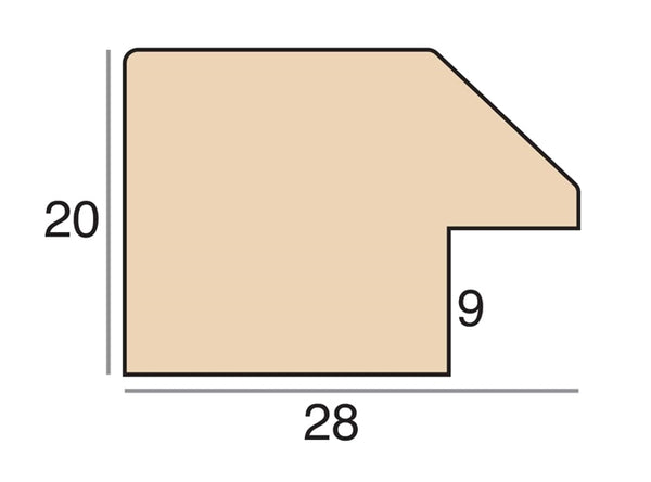 28mm 'Farringdon' Vintage Silver Leaf