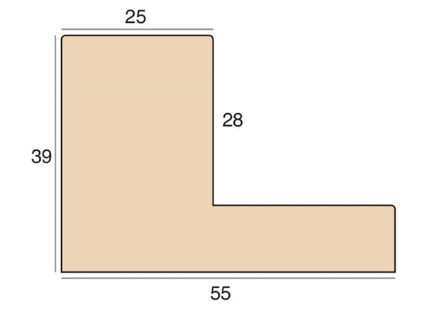 25x39mm 'Bloc' White Washed