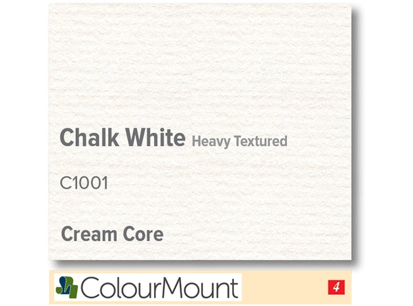 CHALK WHITE  - Colourmount Cream Core Heavy Textured
