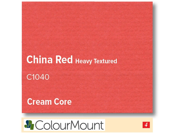 CHINA RED  - Colourmount Cream Core Heavy Textured