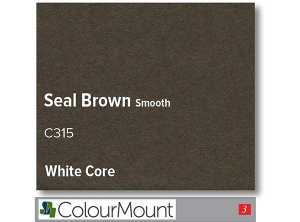 SEAL BROWN   - Colourmount White Core Smooth