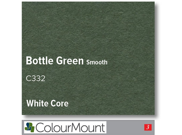 BOTTLE GREEN   - Colourmount White Core Smooth