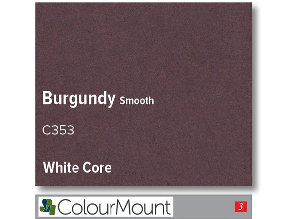 BURGUNDY   - Colourmount White Core Smooth
