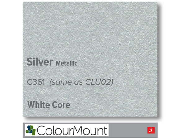 SILVER  - Colourmount White Core Metallic