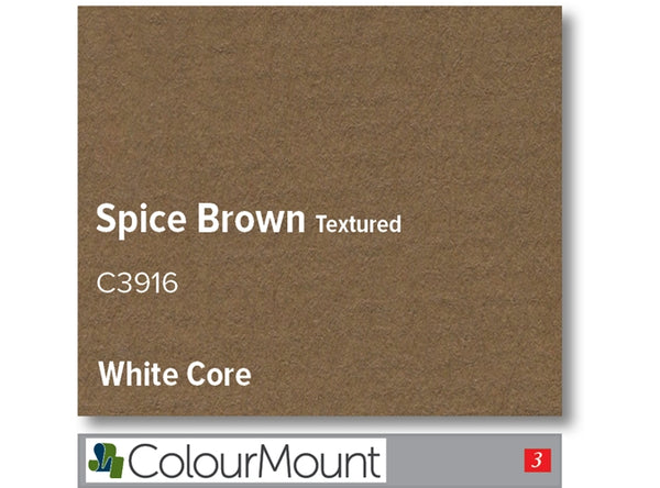 SPICE BROWN  - Colourmount White Core Textured