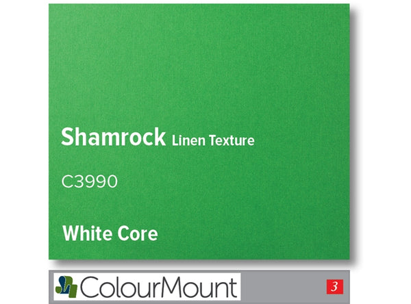 Shamrock  - Colourmount White Core Linen Texture