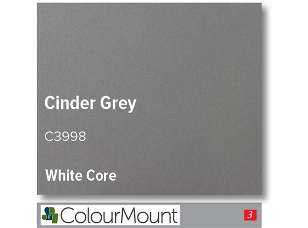 Cinder Grey  - Colourmount White Core Smooth
