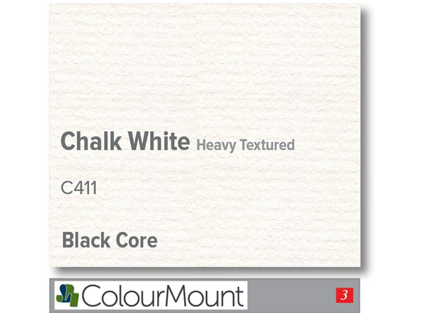 CHALK WHITE   - Colourmount Black Core Heavy Texture