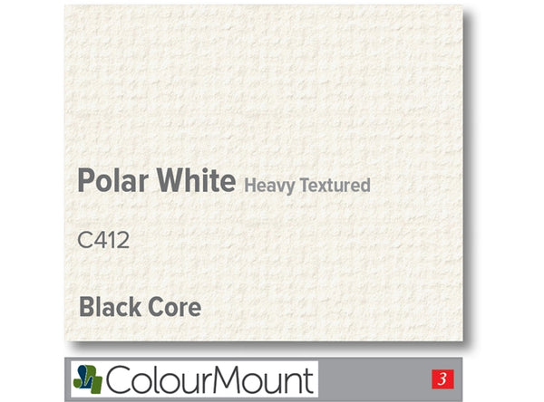 POLAR WHITE   - Colourmount Black Core Heavy Textured
