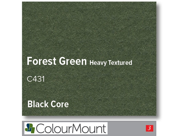 FOREST GREEN   - Colourmount Black Core Heavy Textured