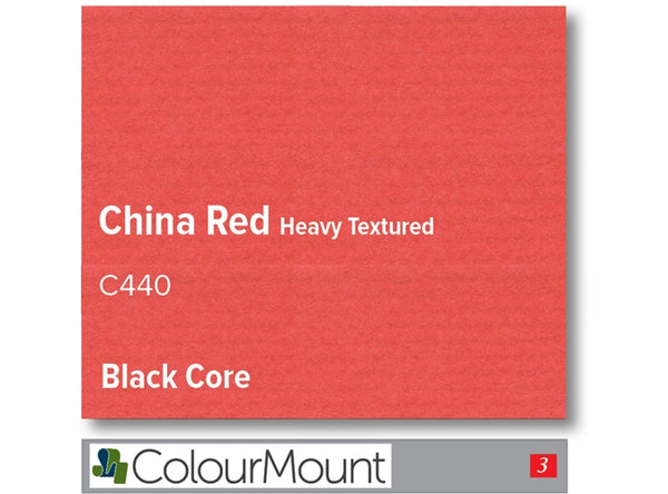 CHINA RED   - Colourmount Black Core Heavy Textured