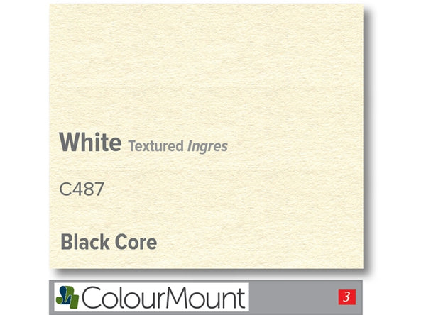 WHITE INGRES TEXTURED   - Colourmount Black Core