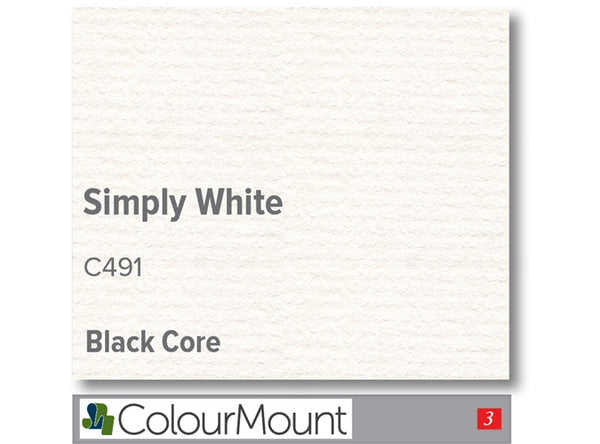 SIMPLY WHITE   - Colourmount Black Core