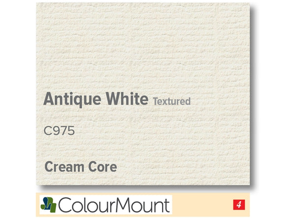ANTIQUE WHITE  - Colourmount Cream Core Textured