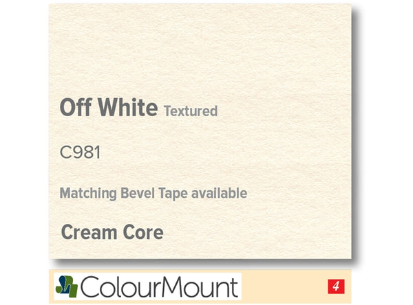 OFF WHITE   - Colourmount Cream Core Textured