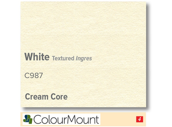 WHITE INGRES  - Colourmount Cream Core Textured