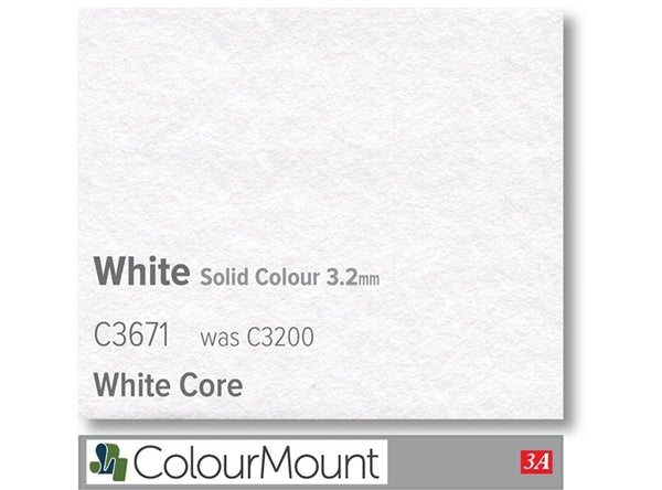 WHITE  - Colourmount Conservation Solid Colour 3.2mm