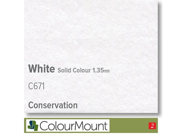WHITE  - Colourmount Conservation Solid Colour 1.35mm