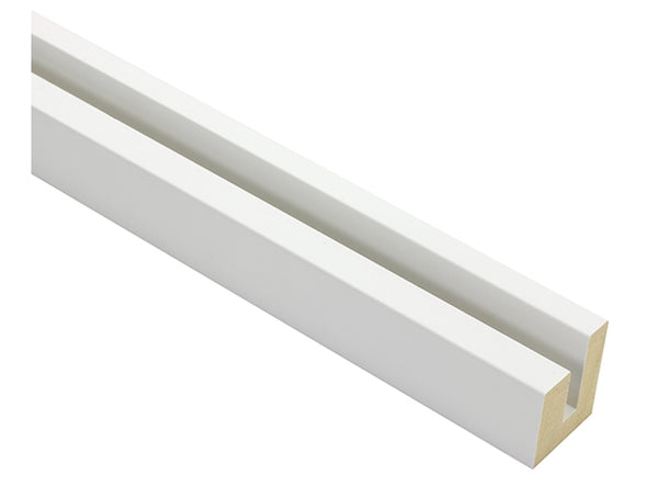 10mm 'Panel Tray Profile' Matt White 8mm Rebate FSC 100%