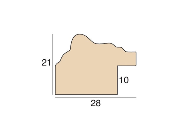 28mm 'Auric' Antique Silver & Gold Leaf