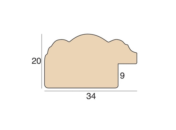 34mm 'Auric' Antique Gold Leaf