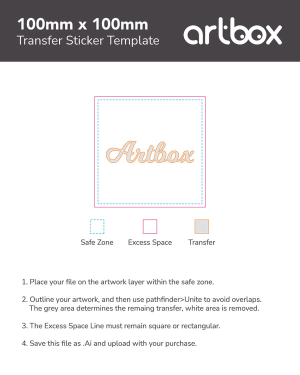 Transfer Sticker 100mm x 100mm Template