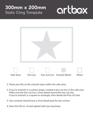 Static Cling 300mm x 200mm Template